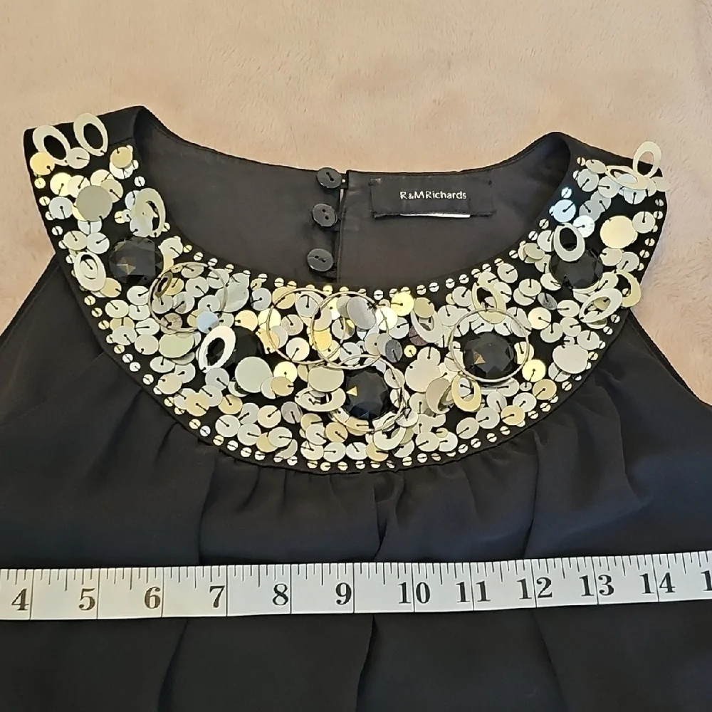 R&M Richards Black Midi Dress Size M - Picture 7 of 9